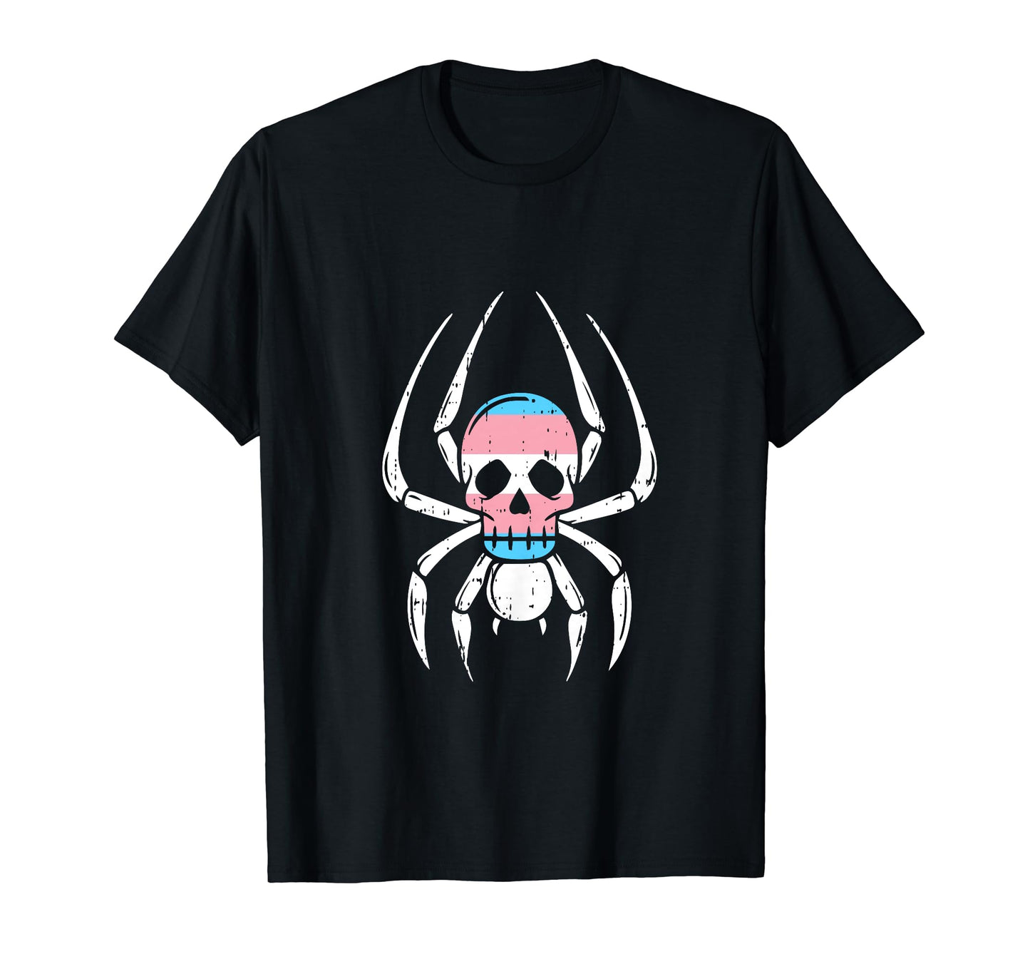 Skull Spider Transgender Lgbt Q Rainbow T-Shirt - Graphic Print Unisex - T-Shirt, Sweatshirt, Hoodie
