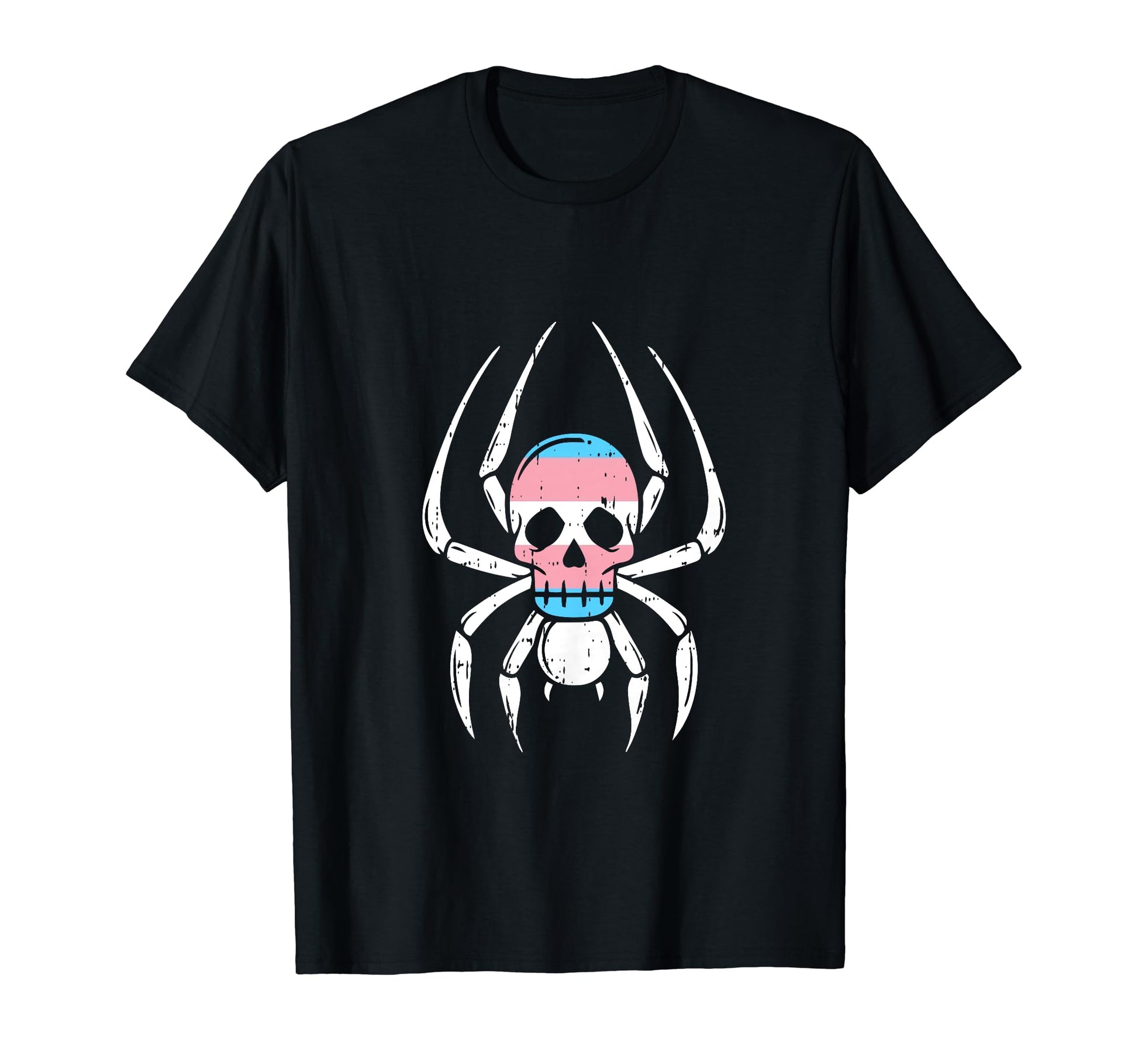 Skull Spider Transgender Lgbt Q Rainbow T-Shirt - Graphic Print Unisex - T-Shirt, Sweatshirt, Hoodie