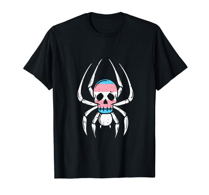 Skull Spider Transgender Lgbt Q Rainbow T-Shirt - Graphic Print Unisex - T-Shirt, Sweatshirt, Hoodie