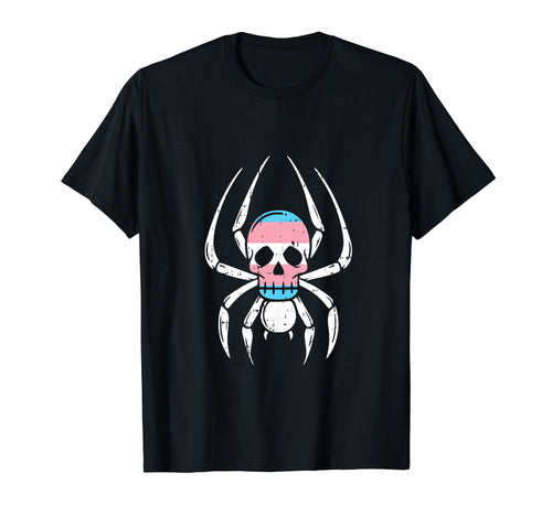 Skull Spider Transgender Lgbt Q Rainbow T-Shirt - Graphic Print Unisex - T-Shirt, Sweatshirt, Hoodie