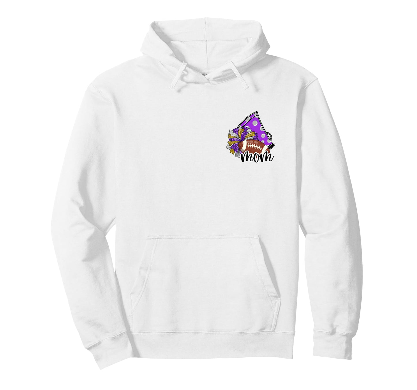 Cheerleader Mom Game Day Cheer Front Hoodie - Novelty Apparel Men Women - T-Shirt, Sweatshirt, Hoodie