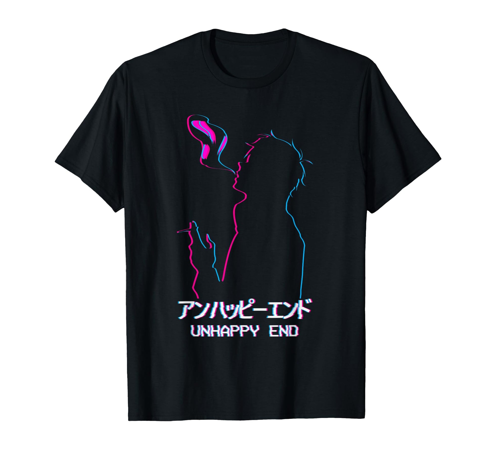 Unhappy End Sad Anime Soft Vaporwave T-Shirt - Minimalist Print Unisex - T-Shirt, Sweatshirt, Hoodie