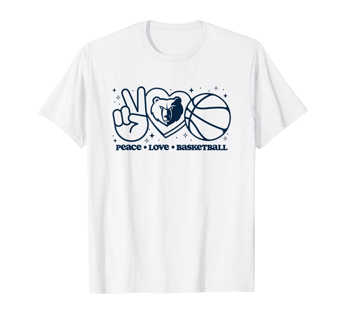 Nba Memphis Grizzlies Peace Love Basketball T-Shirt - Graphic Print Unisex - T-Shirt, Sweatshirt, Hoodie
