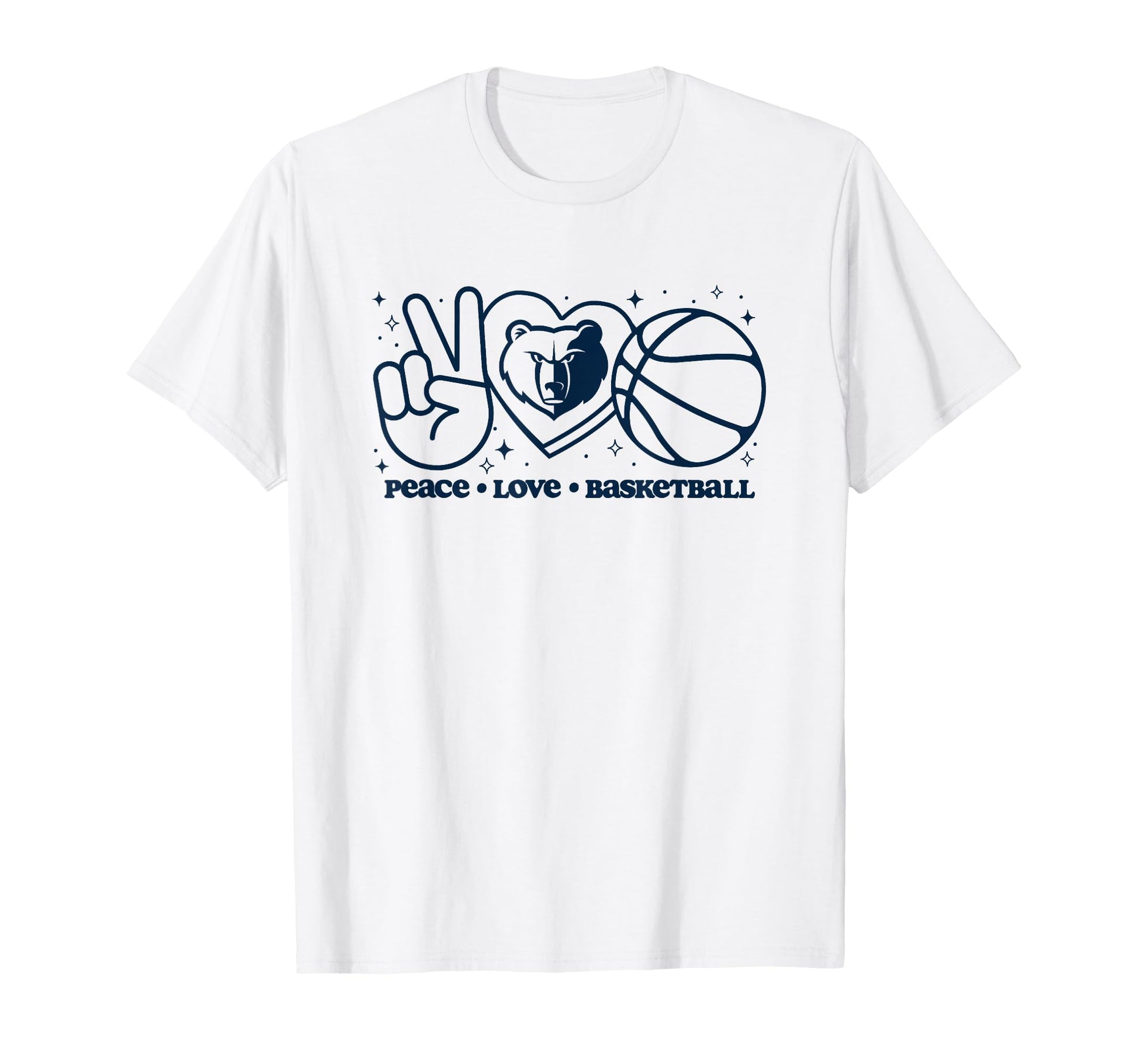 Nba Memphis Grizzlies Peace Love Basketball T-Shirt - Graphic Print Unisex - T-Shirt, Sweatshirt, Hoodie