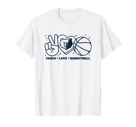 Nba Memphis Grizzlies Peace Love Basketball T-Shirt - Graphic Print Unisex - T-Shirt, Sweatshirt, Hoodie
