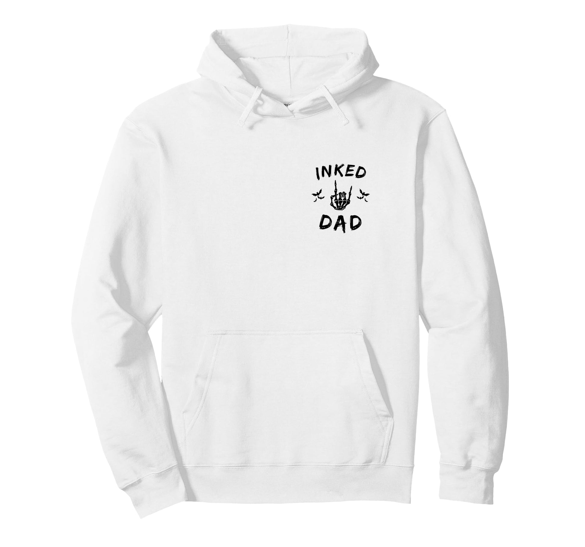 Inked Dad Skeleton Hand Rock Roll Hoodie - Fun Novelty Design Men Women - T-Shirt, Sweatshirt, Hoodie