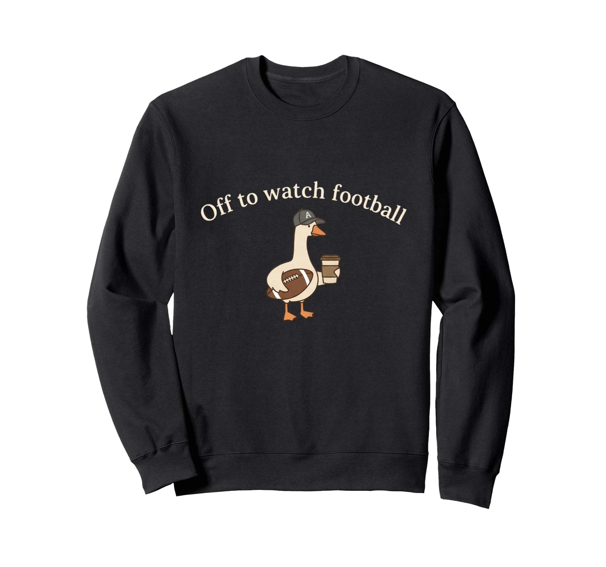Off To Watch Football Goose Mom Sweatshirt - Minimalist Print for Adults - T-Shirt, Sweatshirt, Hoodie