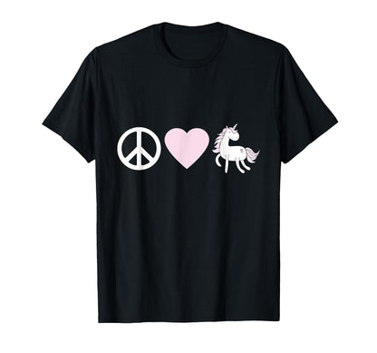 Peace Love Unicorns T-Shirt - Trendy Graphic Men Women - T-Shirt, Sweatshirt, Hoodie