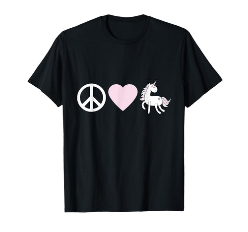 Peace Love Unicorns T-Shirt - Trendy Graphic Men Women - T-Shirt, Sweatshirt, Hoodie