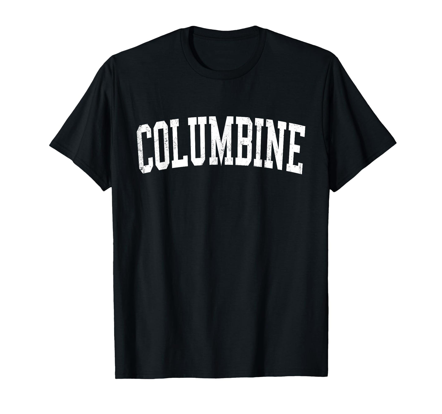 Columbine Co Distressed White Varsity T-Shirt - Custom Art Print for Adults - T-Shirt, Sweatshirt, Hoodie
