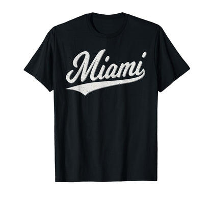 Miami Florida Varsity Script Sporty T-Shirt - Trendy Graphic Men Women - T-Shirt, Sweatshirt, Hoodie