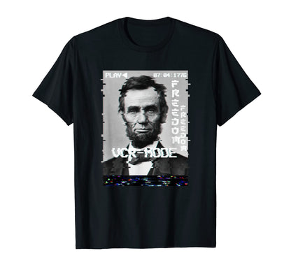 Abraham Lincoln 4Th July Glitch Art T-Shirt - Minimalist Print for Adults - T-Shirt, Sweatshirt, Hoodie