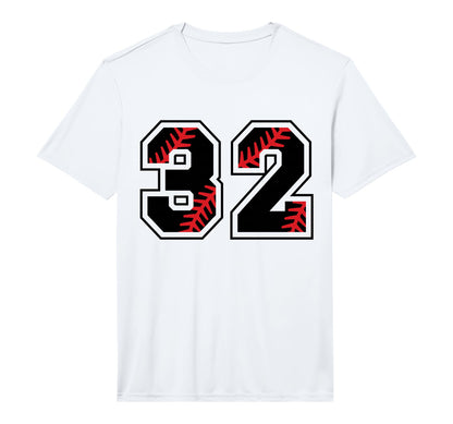 Baseball Number 32 Performance T-Shirt - Unique Graphic Unisex - T-Shirt, Sweatshirt, Hoodie