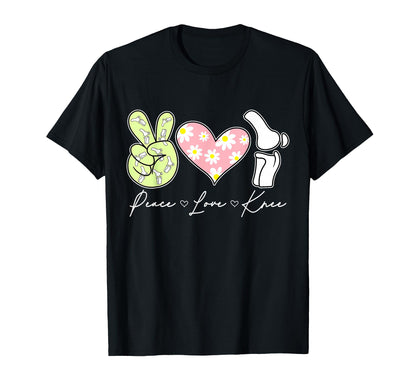 Peace Love Knee Surgery Recovery T-Shirt - Unique Graphic for Adults - T-Shirt, Sweatshirt, Hoodie