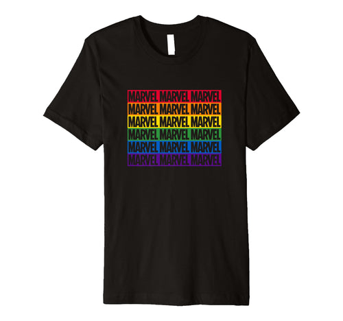 Marvel Comics Rainbow Block Logo T-Shirt - Casual Everyday Wear Men Women - T-Shirt, Sweatshirt, Hoodie