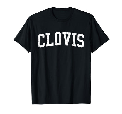 Clovis Nm Distressed White Varsity T-Shirt - Novelty Apparel Men Women - T-Shirt, Sweatshirt, Hoodie