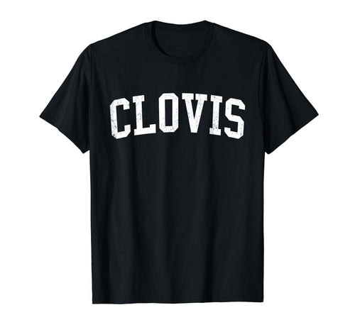 Clovis Nm Distressed White Varsity T-Shirt - Novelty Apparel Men Women - T-Shirt, Sweatshirt, Hoodie