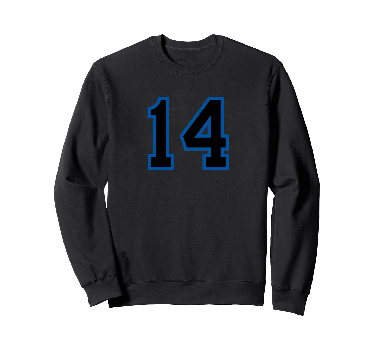 Blue Black Sport Team Number 14 Sweatshirt - Casual Everyday Wear Men Women - T-Shirt, Sweatshirt, Hoodie
