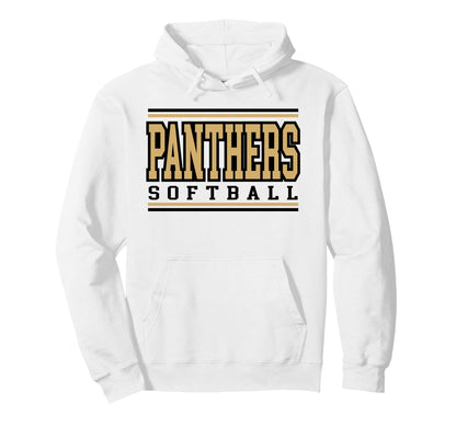 Panthers Softball Mom Gold Panther Game Day Hoodie - Trendy Graphic Unisex - T-Shirt, Sweatshirt, Hoodie