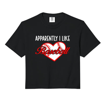 Apparently I Like Baseball Sport Sweatshirt - Unique Graphic for Adults - T-Shirt, Sweatshirt, Hoodie