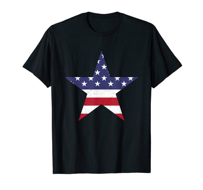 Stars Stripes Distressed Star T-Shirt - Aesthetic Graphic Men Women - T-Shirt, Sweatshirt, Hoodie