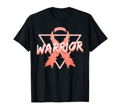 Endometrial Cancer Awareness Warrior T-Shirt - Novelty Apparel Unisex - T-Shirt, Sweatshirt, Hoodie