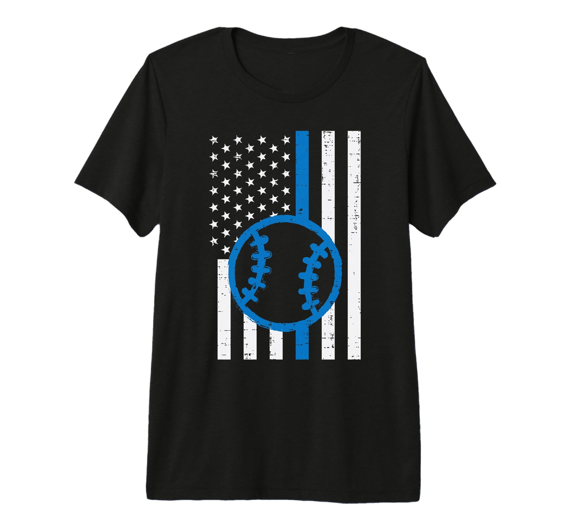 Us Flag Thin Blue Line Baseball T-Shirt - Novelty Apparel for Adults - T-Shirt, Sweatshirt, Hoodie