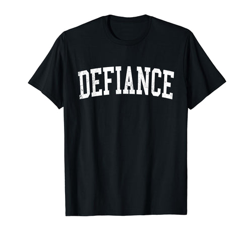 Defiance Oh Distressed White Varsity T-Shirt - Novelty Apparel Men Women - T-Shirt, Sweatshirt, Hoodie