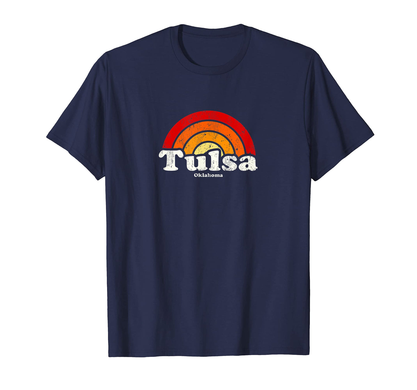 Tulsa Oklahoma Ok 70S Rainbow T-Shirt - Unique Graphic Unisex - T-Shirt, Sweatshirt, Hoodie