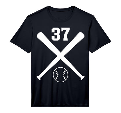 Baseball Softball Number 37 Performance T-Shirt - Streetwear Style Unisex - T-Shirt, Sweatshirt, Hoodie