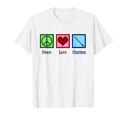 Peace Love Clarinets Clarinet Player T-Shirt - Streetwear Style Men Women - T-Shirt, Sweatshirt, Hoodie