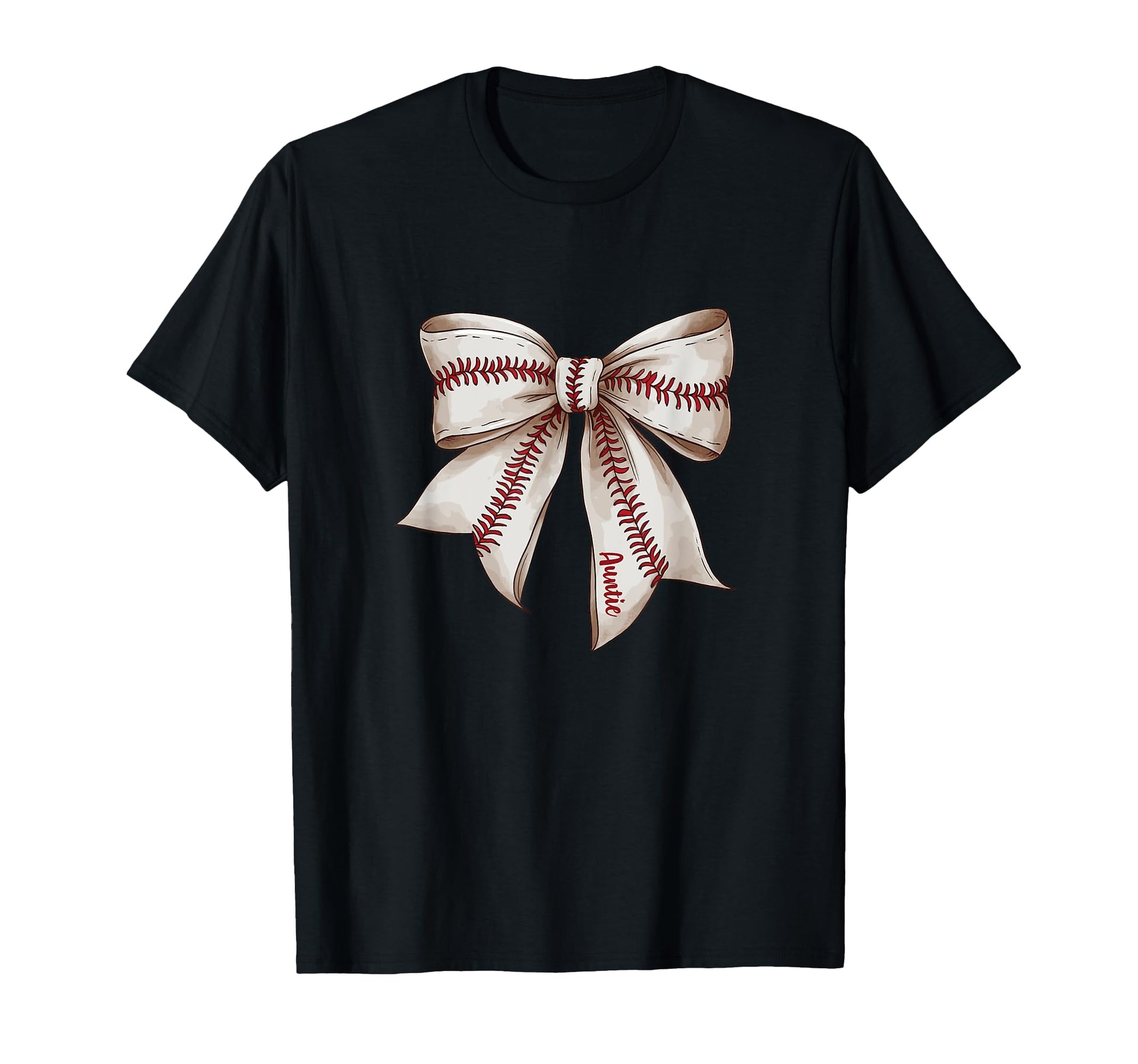 Auntie Baseball Bow Aunt T-Shirt - Graphic Print Unisex - T-Shirt, Sweatshirt, Hoodie