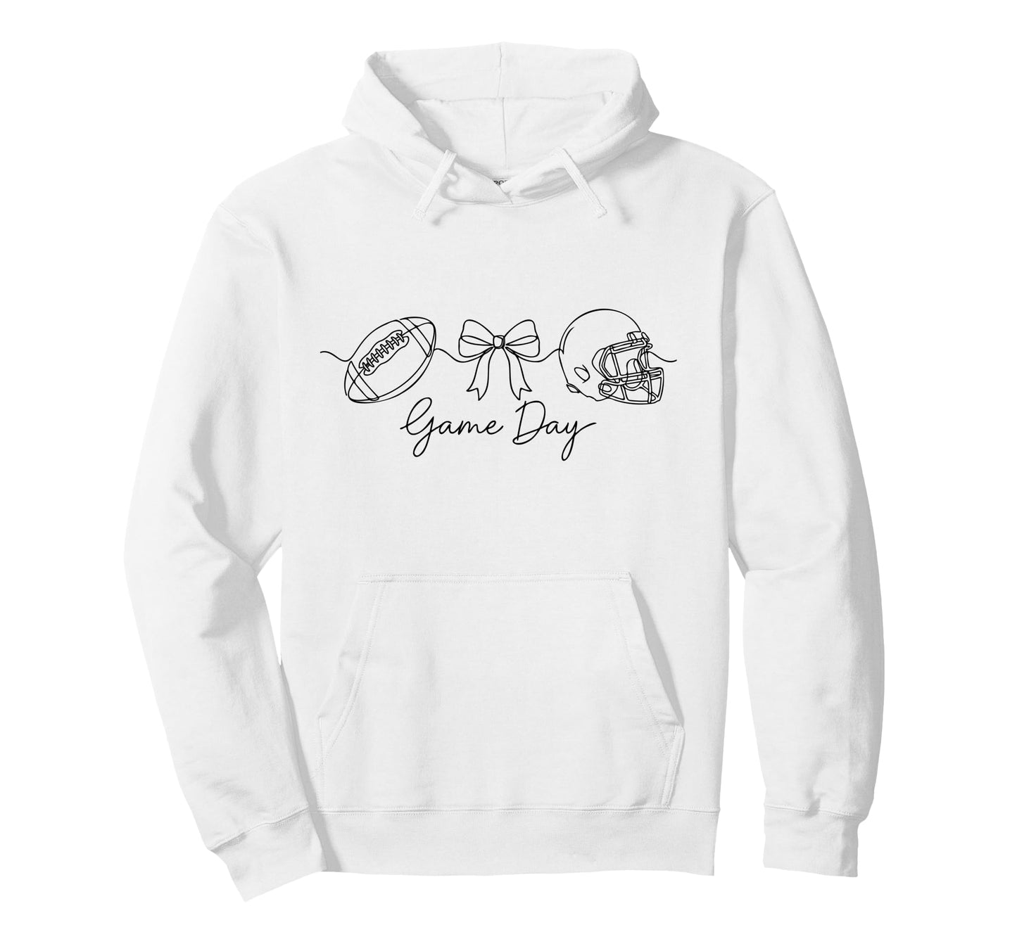 Game Day Football Mom Ball Bow Helmet Hoodie - Fun Novelty Design Unisex - T-Shirt, Sweatshirt, Hoodie