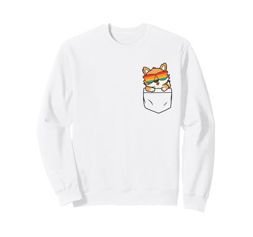 Fox Pocket Funny Cat Rainbow Sweatshirt - Graphic Print Men Women - T-Shirt, Sweatshirt, Hoodie