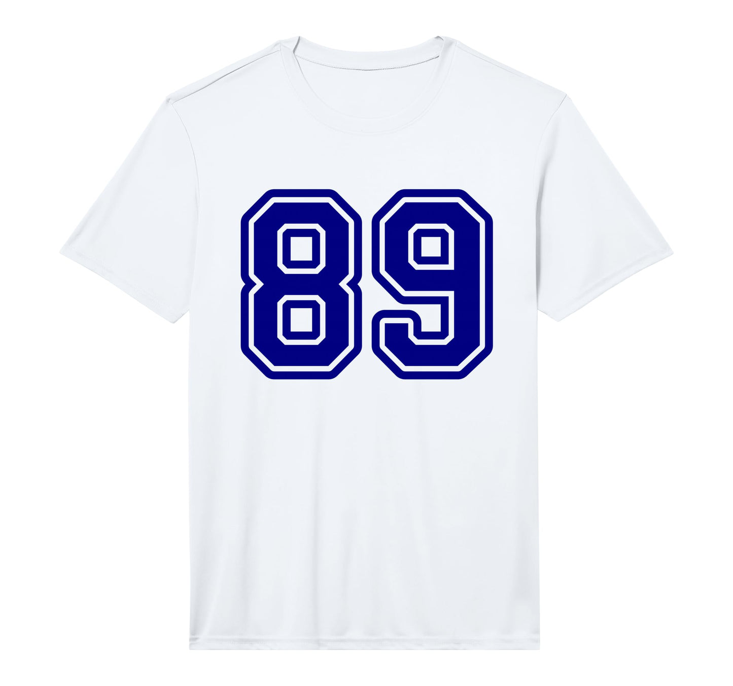 Blue Sports Team Number 89 Performance T-Shirt - Minimalist Print Unisex - T-Shirt, Sweatshirt, Hoodie