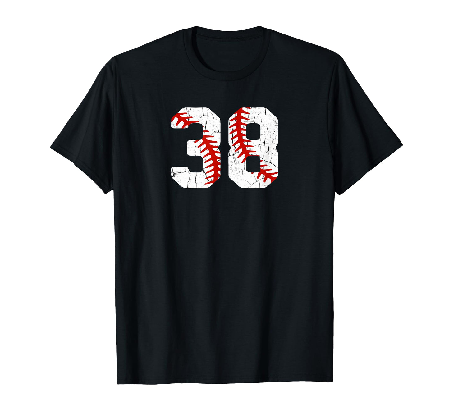Baseball Player Jersey Number 38 38 T-Shirt - Custom Art Print for Adults - T-Shirt, Sweatshirt, Hoodie