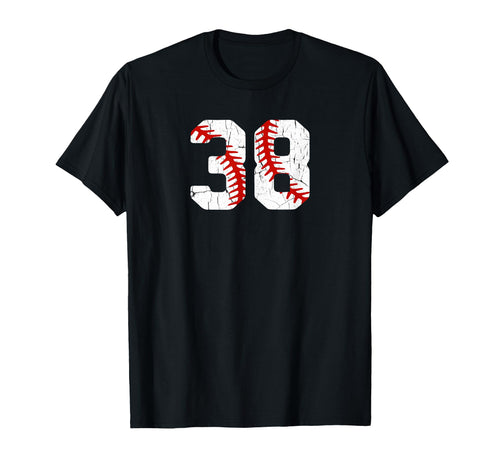 Baseball Player Jersey Number 38 38 T-Shirt - Custom Art Print for Adults - T-Shirt, Sweatshirt, Hoodie