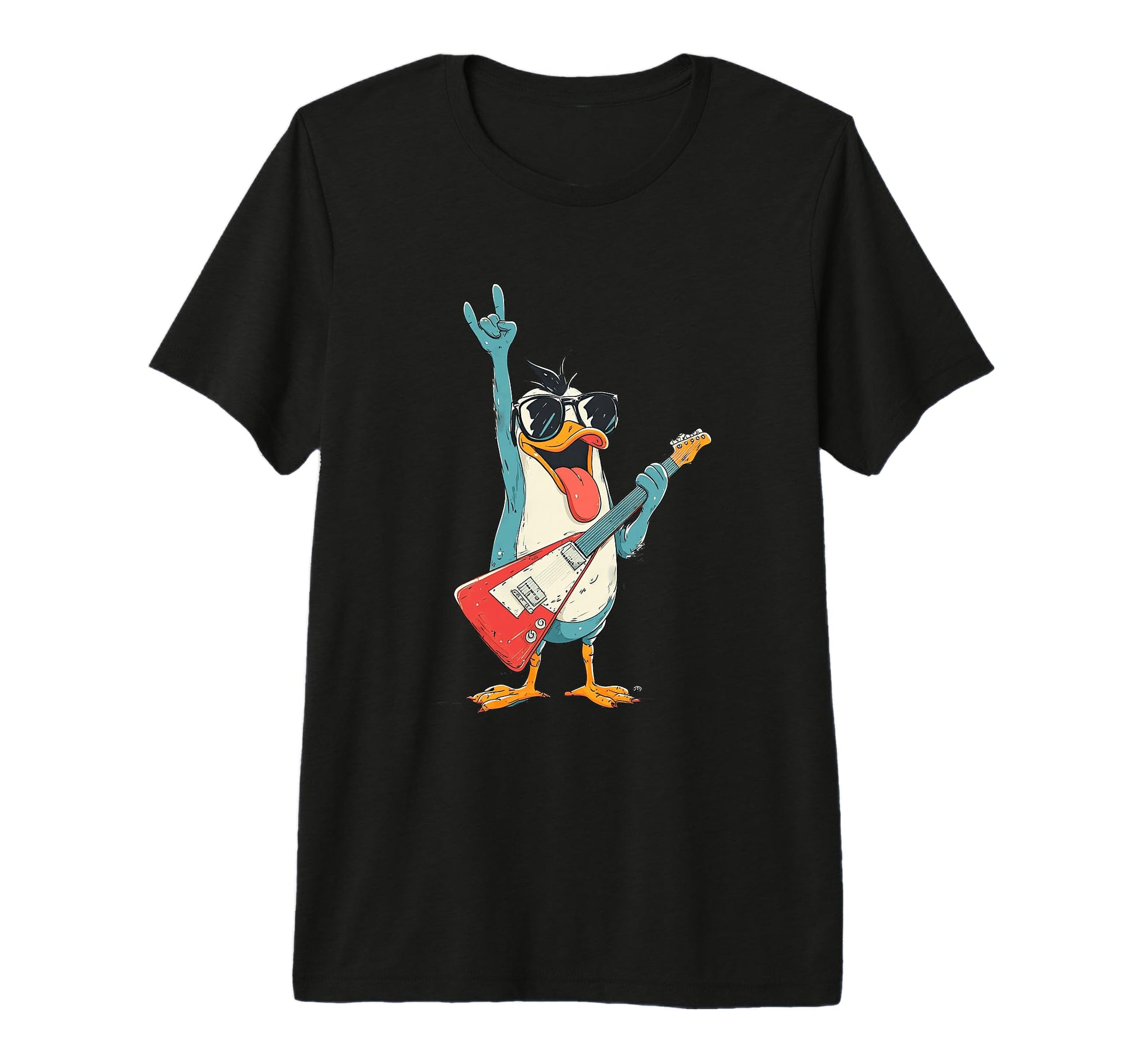 Penguin Guitar Player Rock Music Tri T-Shirt - Streetwear Style for Adults - T-Shirt, Sweatshirt, Hoodie