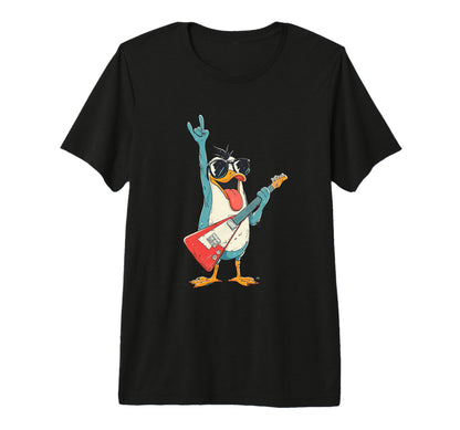Penguin Guitar Player Rock Music Tri T-Shirt - Streetwear Style for Adults - T-Shirt, Sweatshirt, Hoodie