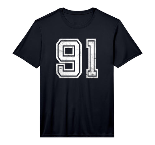 White Sports Team Number 91 T-Shirt - Custom Art Print for Adults - T-Shirt, Sweatshirt, Hoodie