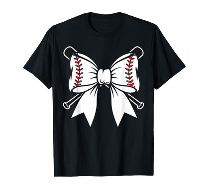 Baseball Bow Bats Coquette Aesthetic T-Shirt - Fun Novelty Design Unisex - T-Shirt, Sweatshirt, Hoodie