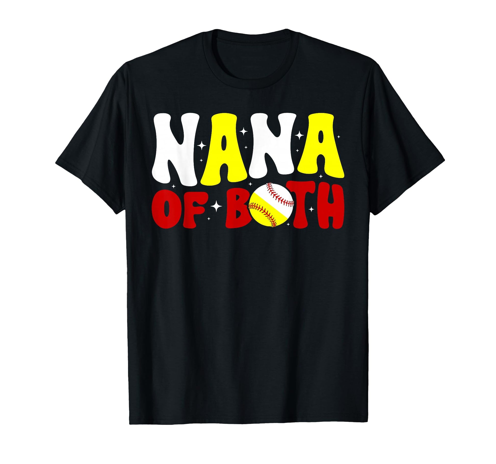 Nana Both Groovy Baseball Softball Nana T-Shirt - Graphic Print Men Women - T-Shirt, Sweatshirt, Hoodie