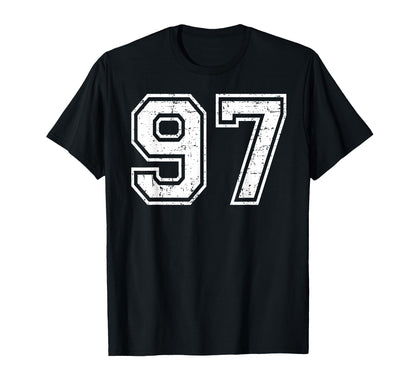 97 Number Ninety Seven Team Sports T-Shirt - Custom Art Print for Adults - T-Shirt, Sweatshirt, Hoodie