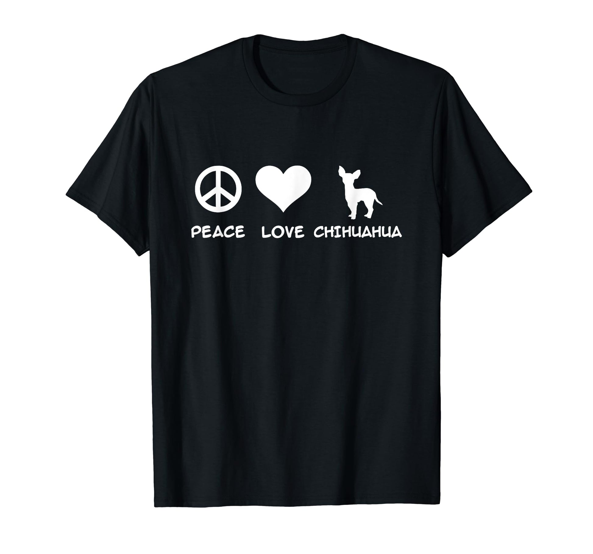 Peace Love Chihuahua T-Shirt - Minimalist Print Men Women - T-Shirt, Sweatshirt, Hoodie