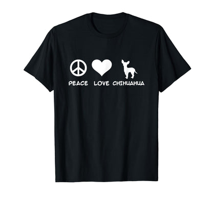 Peace Love Chihuahua T-Shirt - Minimalist Print Men Women - T-Shirt, Sweatshirt, Hoodie