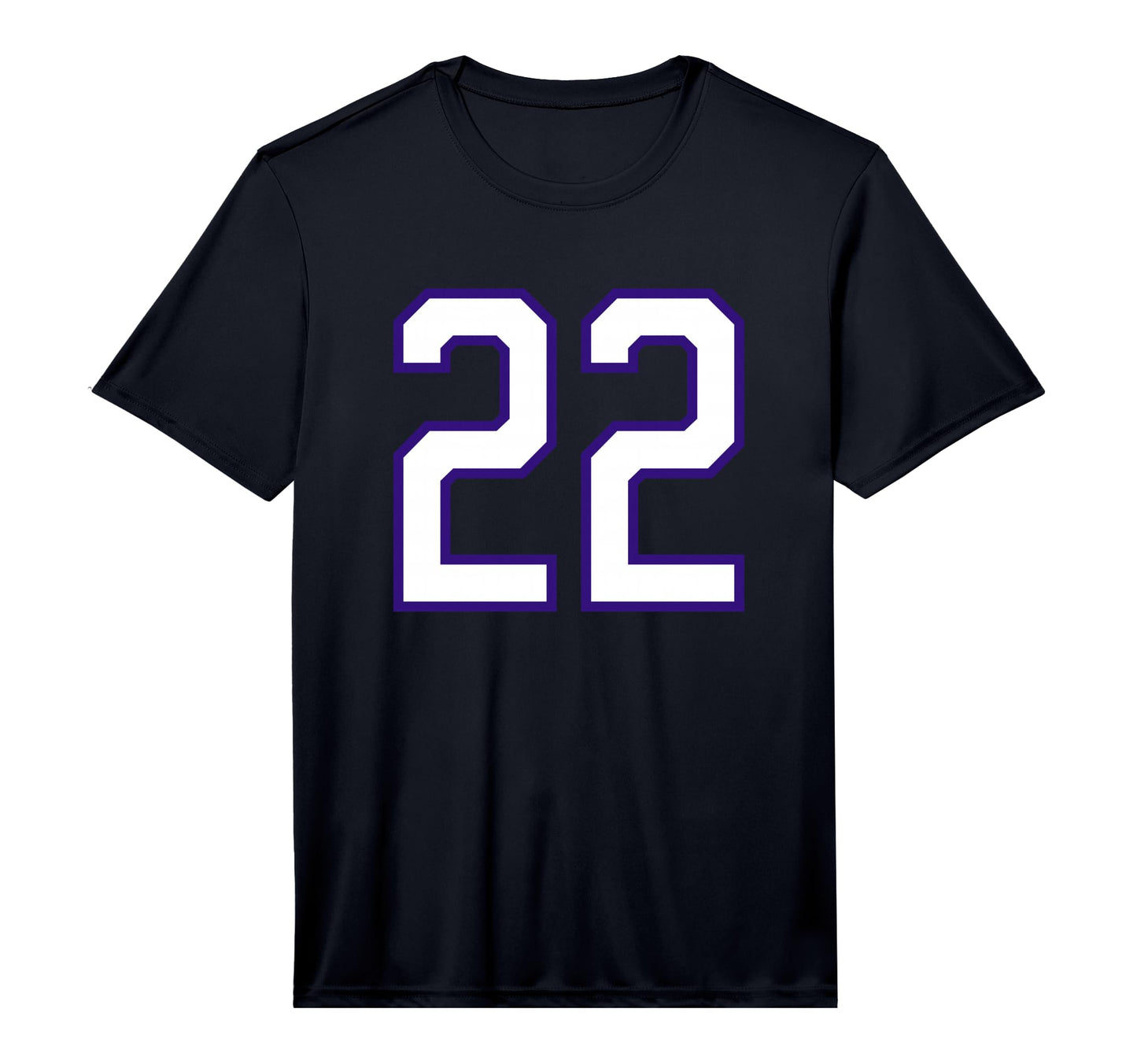 White Purple Sports Team Number 22 T-Shirt - Novelty Apparel for Adults - T-Shirt, Sweatshirt, Hoodie