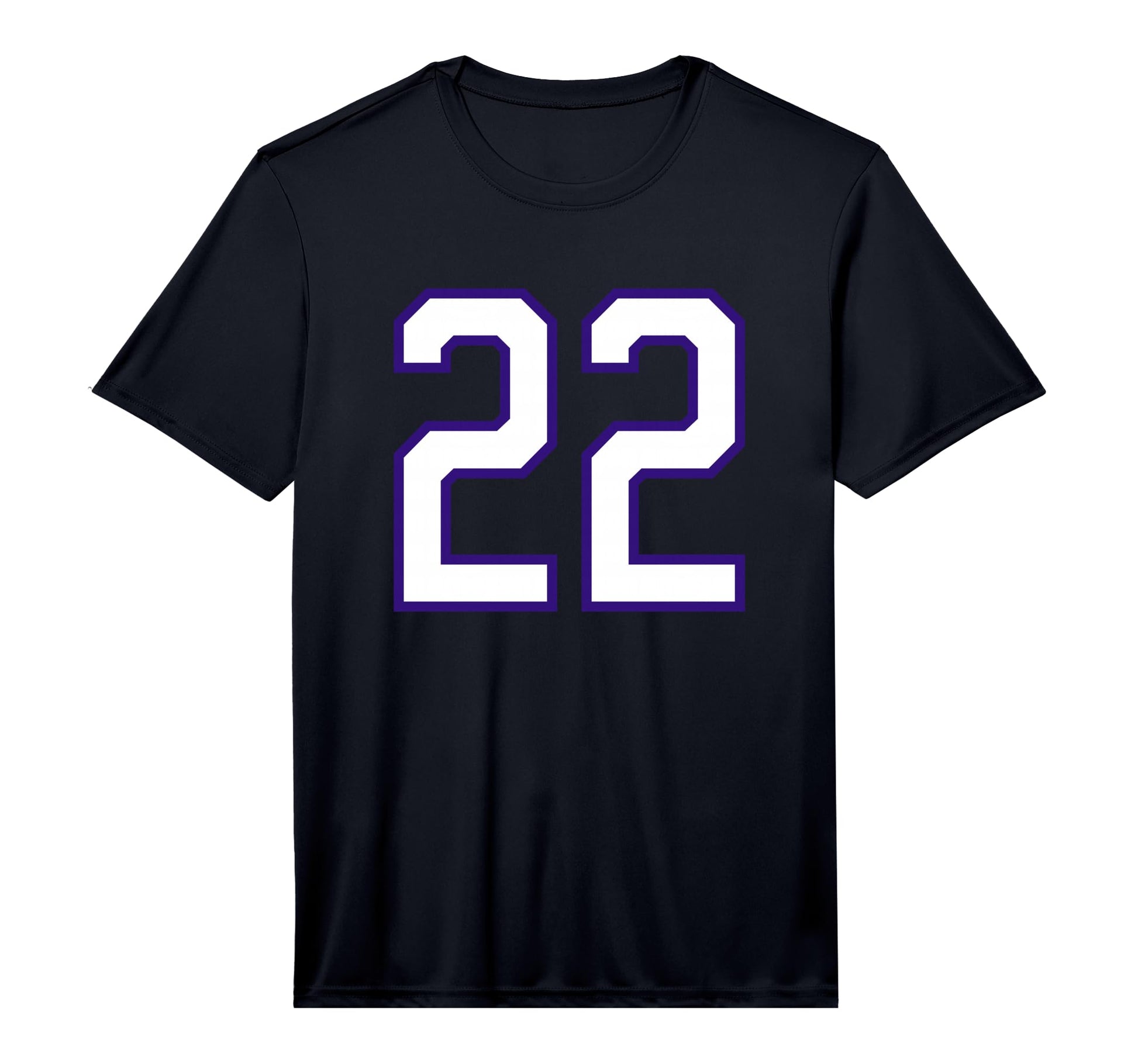 White Purple Sports Team Number 22 T-Shirt - Novelty Apparel for Adults - T-Shirt, Sweatshirt, Hoodie