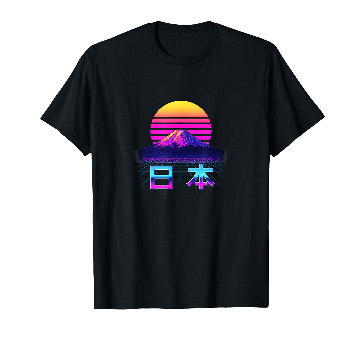 Vaporwave Mt Fuji Japan Aesthetic T-Shirt - Fun Novelty Design Men Women - T-Shirt, Sweatshirt, Hoodie