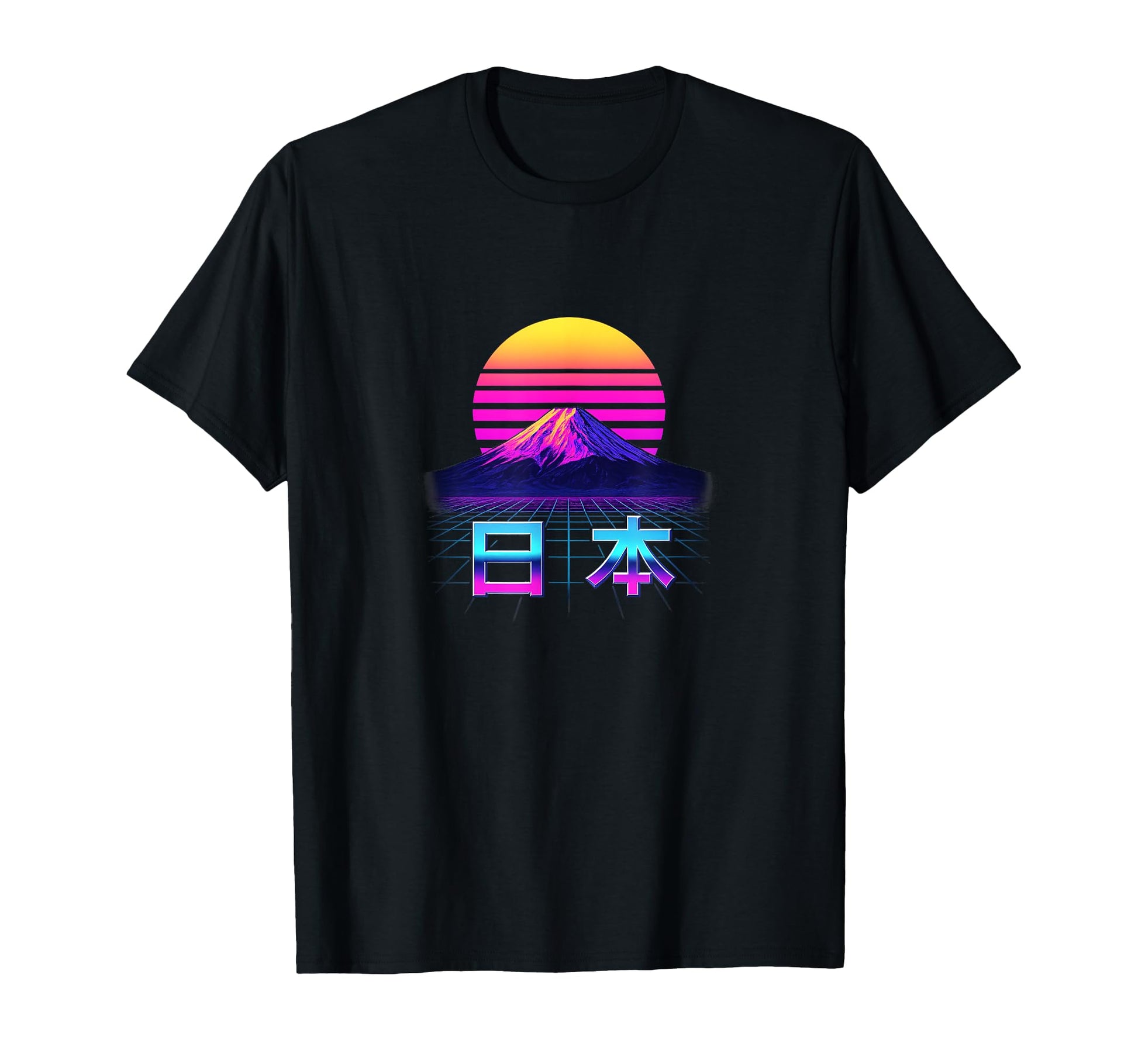 Vaporwave Mt Fuji Japan Aesthetic T-Shirt - Fun Novelty Design Men Women - T-Shirt, Sweatshirt, Hoodie