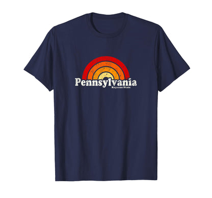 Pennsylvania 70S Rainbow T-Shirt - Fun Novelty Design Unisex - T-Shirt, Sweatshirt, Hoodie